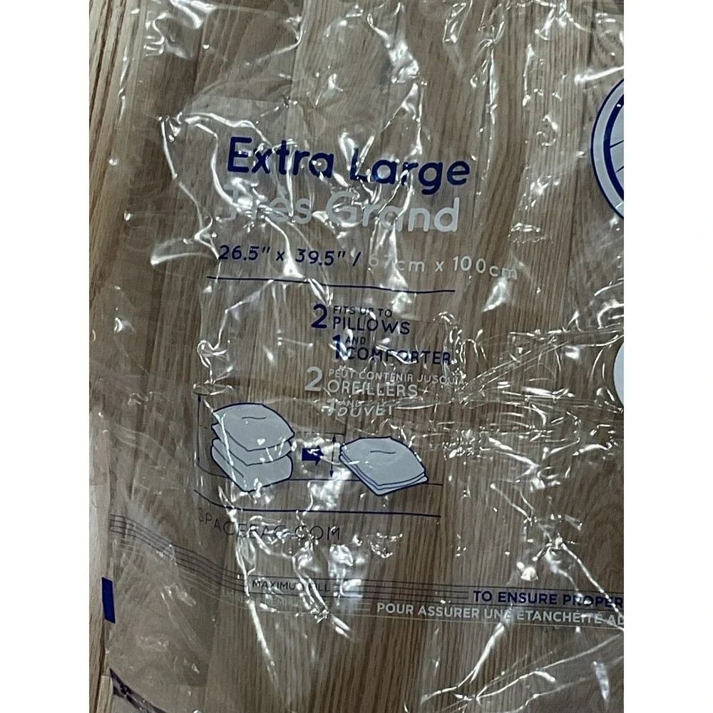 8 Ziploc SPACE BAG Vacuum Sealed Clothing Storage Bags 4 Large 1 XL 3 Suitcase